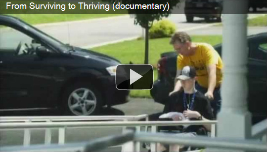 Wounded Veteran working out with a physical therapist